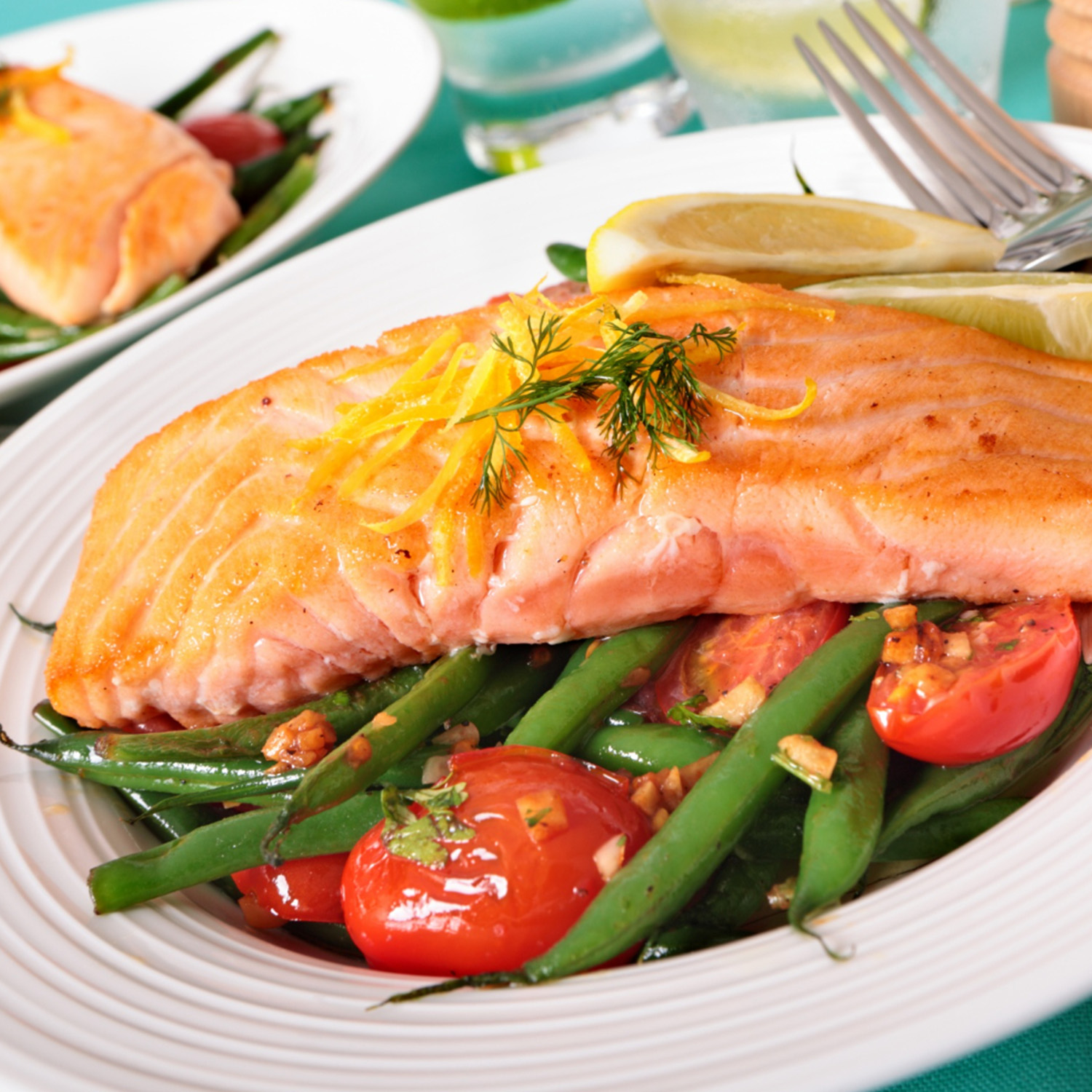 Salmon steamed in paper parcels